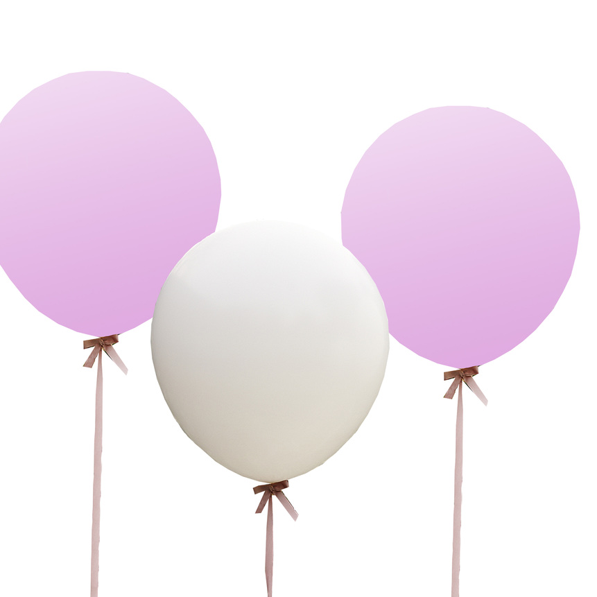 Balóny - Biela a Ružová - Veľké - 90 cm (3ks)
